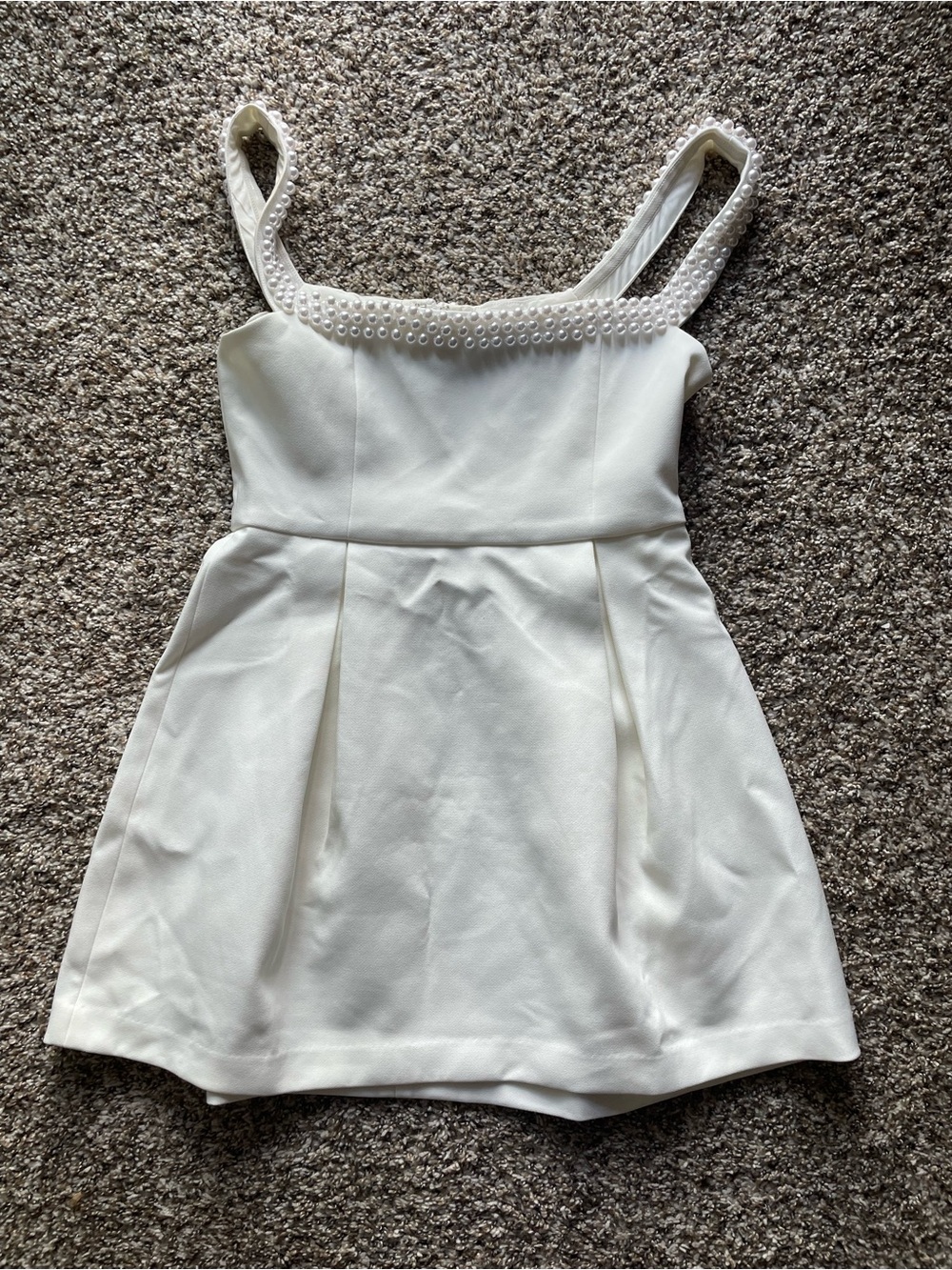 Odd muse Pearl-Trim White Mini Dress